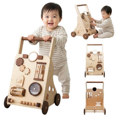 手押し車 ベビーウォーカー 木のおもちゃ つかまり立ち 歩行練習 赤ちゃん 1歳 誕生日プレゼント クリスマスプレゼント 北欧 【高さ調節2段階・スピード調整】 つたい歩き・出産祝い ギフトに最適 【日本語説明書&ミニドライバー付】 Moco Walk 10,419円