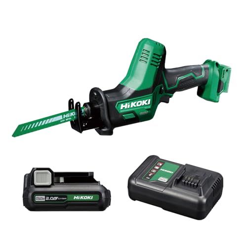 HiKOKI(ハイコーキ) 10.8V 充電式 セーバソー レシプロソー CR12DA 2.0Ah蓄電池・充電器付 ケース別売 CR12DA(BS)(カラー: グリーン)