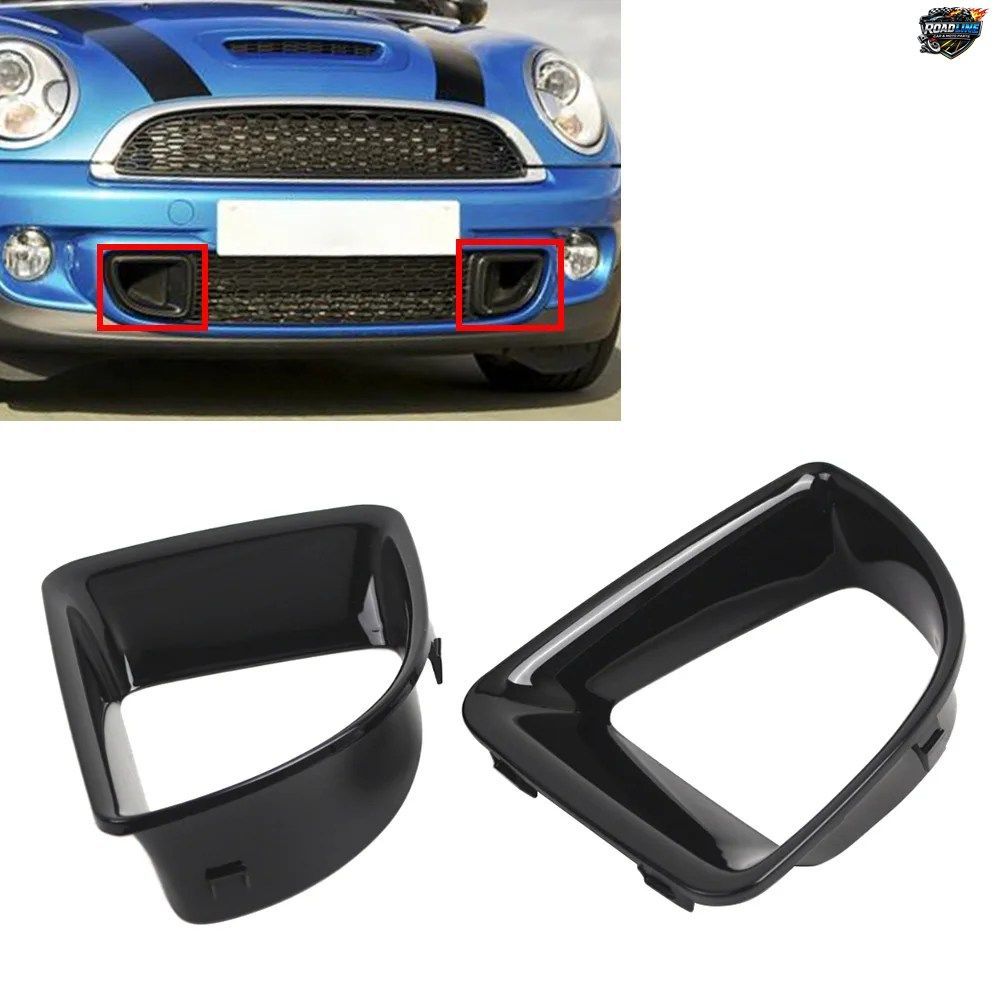 MINI COOPER R55 R56 R57 R58 R59 JCW S用 フロントエアダクトフレーム 2個セット 光沢ブラック JCWおよびSモデル専用