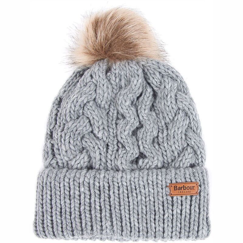 バブアー レディース アクセサリー 帽子 Barbour Penshaw Cable Beanie Grey グレー