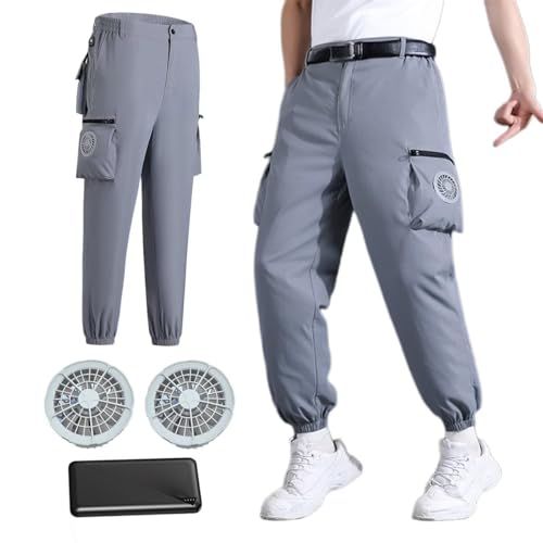 [Yucahype] ファン付きパンツ 20000mahバッテリー付き ファン付きセット 夏作業着 空調作業パンツ 冷却服 夏用ズボン ワークマン用 扇風機ボトムス 3段階風速 猛暑熱中症対策 室外作業 アウトドア 工場用(2XL グレー) 6,229円