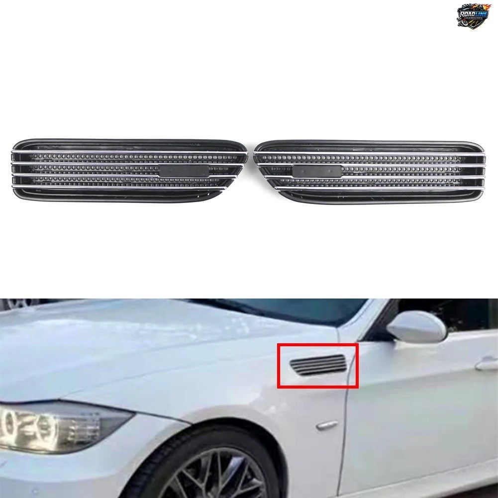 BMW E46 M3 2001 - 06用 4フィン カーサイドフェンダーエアフローベントグリル ABSグリル 1ペア