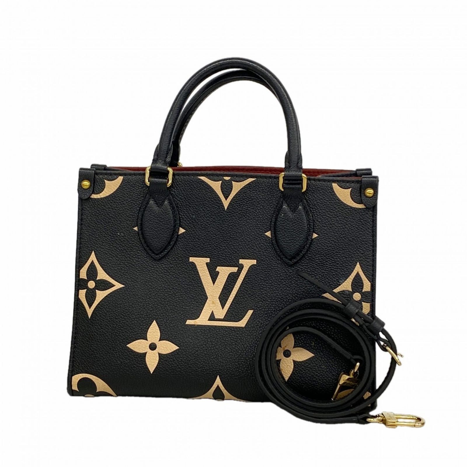 ルイ・ヴィトン(Louis Vuitton) ルイ・ヴィトン ハンドバッグ モノグラム・アンプラント オンザゴーPM M45659 ブラック ベージュ 2wayバッグレディース