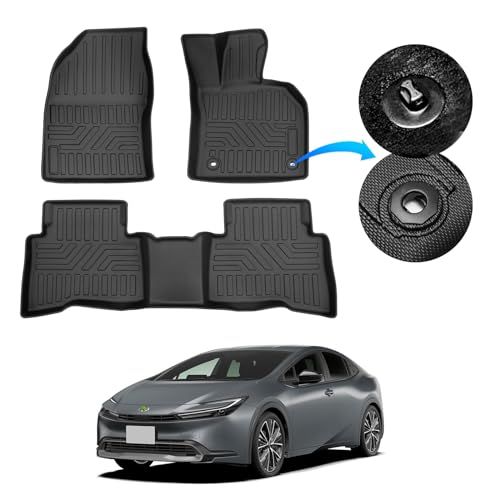 N★GIMUYA トヨタ 新型 60系 プリウス フロアマット 3D 防水 立体構造 カーマット PRIUS ZVW6#/MXWH6# 2023年? 専用 設計 TPE材質 アクセサリー 内装 カスタムパーツ 耐汚れ/耐摩擦/キズ防止 簡単取付 1列目&2列目