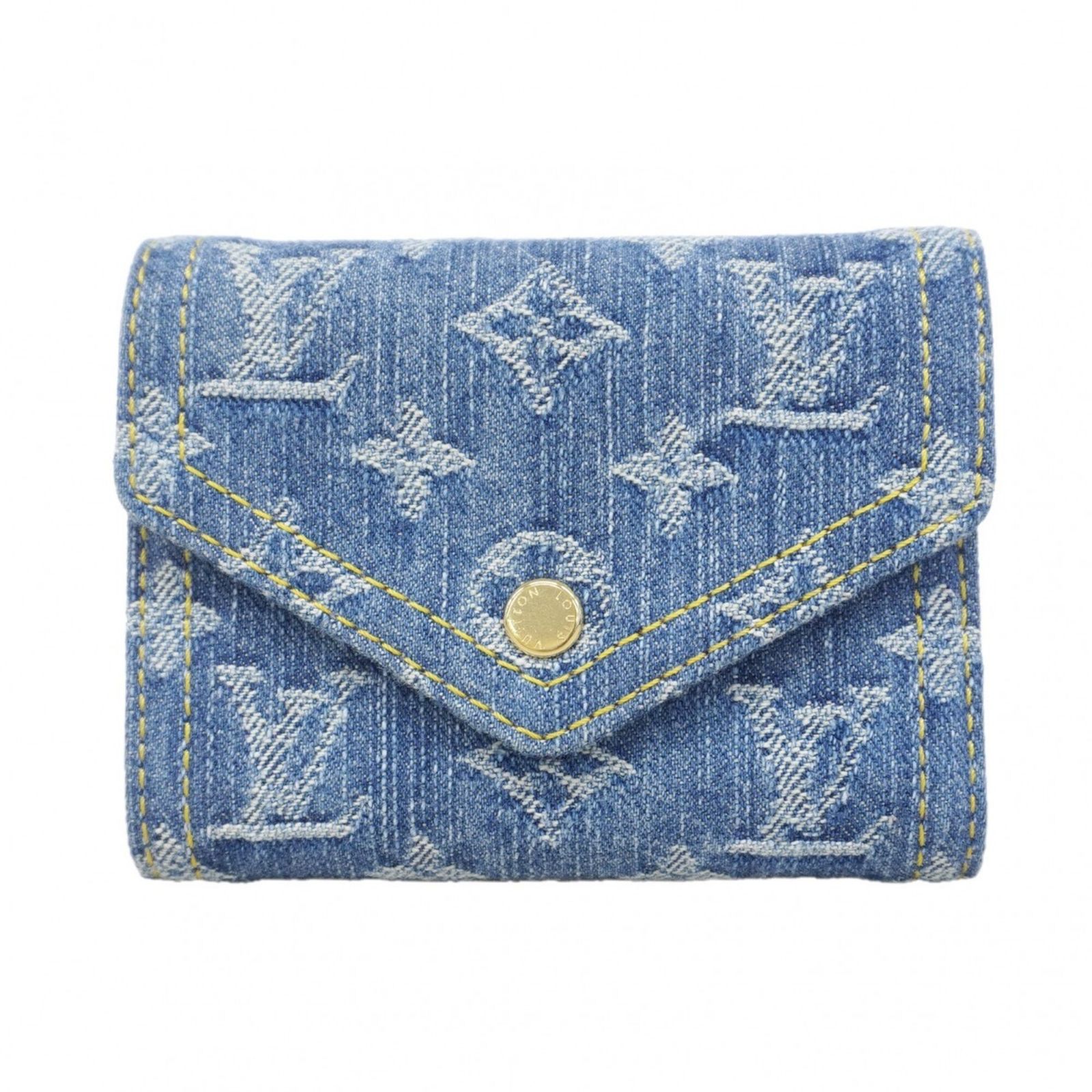 ルイ・ヴィトン(Louis Vuitton) ルイ・ヴィトン 三つ折り財布 モノグラム・デニム ポルトフォイユ ヴィクトリーヌ M13212 ブルーレディース