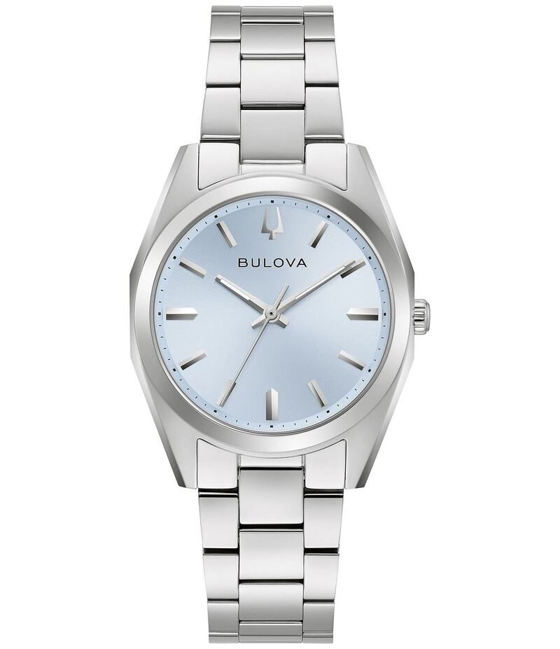 ブロバ レディース アクセサリー 腕時計 Tシャツ Bulova Womens Surveyor Three Hand Stainless Steel Bracelet Watch Silver シル