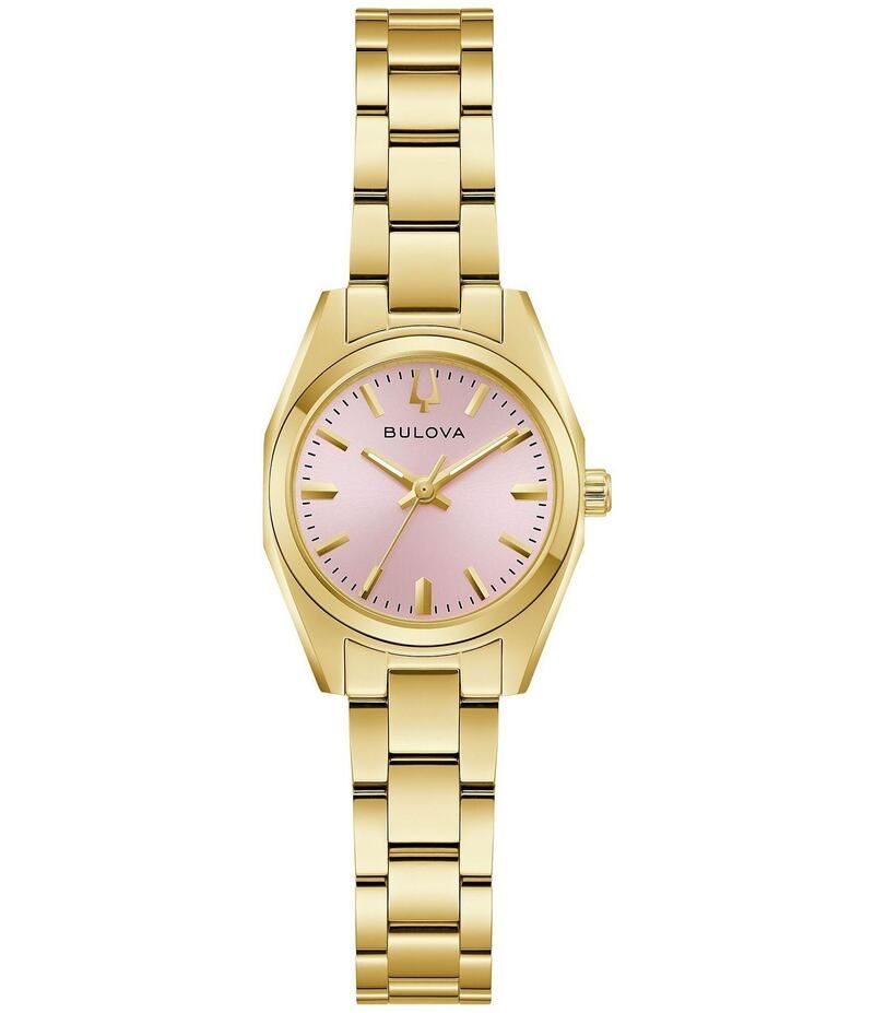 ブロバ レディース アクセサリー 腕時計 Tシャツ Bulova Womens Surveyor Three Hand Gold Tone Stainless Steel Bracelet Watch