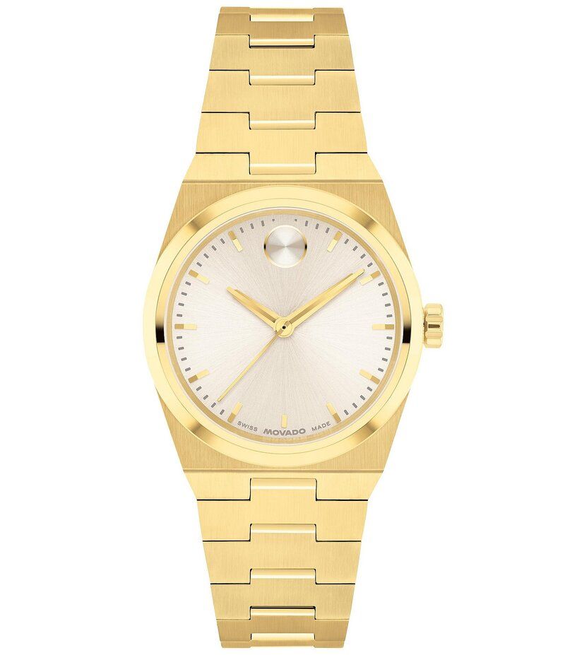 モバド レディース アクセサリー 腕時計 ミニ Tシャツ Movado Womens Bold Quest Mini Quartz Analog Gold Tone Stainless Steel B
