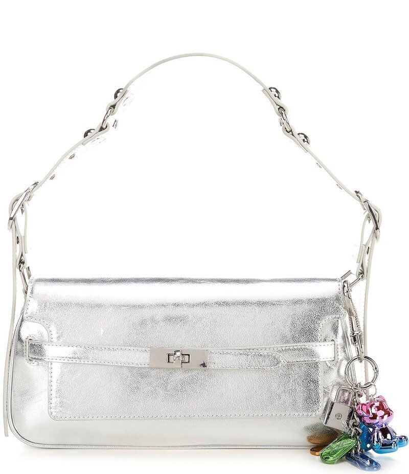 スティーブ マデン レディース バッグ ショルダーバッグ Steve Madden Halston Belted Shoulder Bag Silver シルバー
