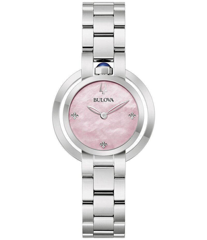 ブロバ レディース アクセサリー 腕時計 Tシャツ Bulova Womens Rubaiyat Two Hand Stainless Steel Bracelet Watch Silver シルバー 75,790円