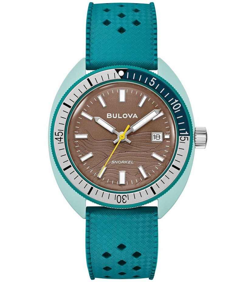 ブロバ レディース アクセサリー 腕時計 Bulova Mens Oceanographer Three Hand Green Strap Watch Green グリーン