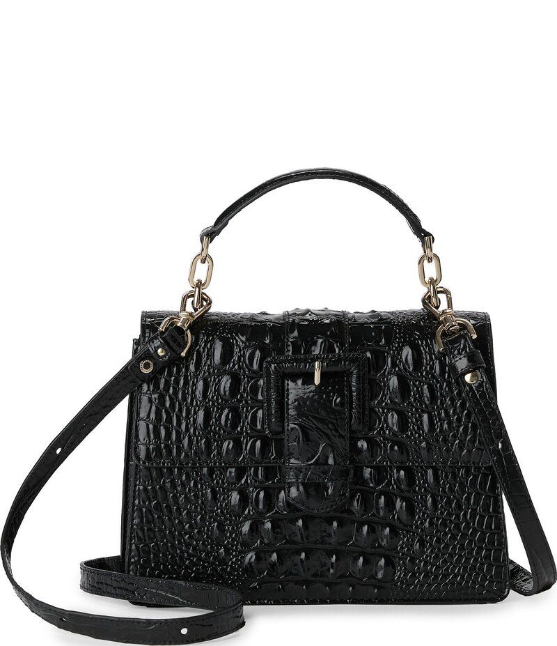 ブランミン レディース バッグ ハンドバッグ BRAHMIN Melbourne Hallie Black Buckled Small Satchel Bag Black ブラック