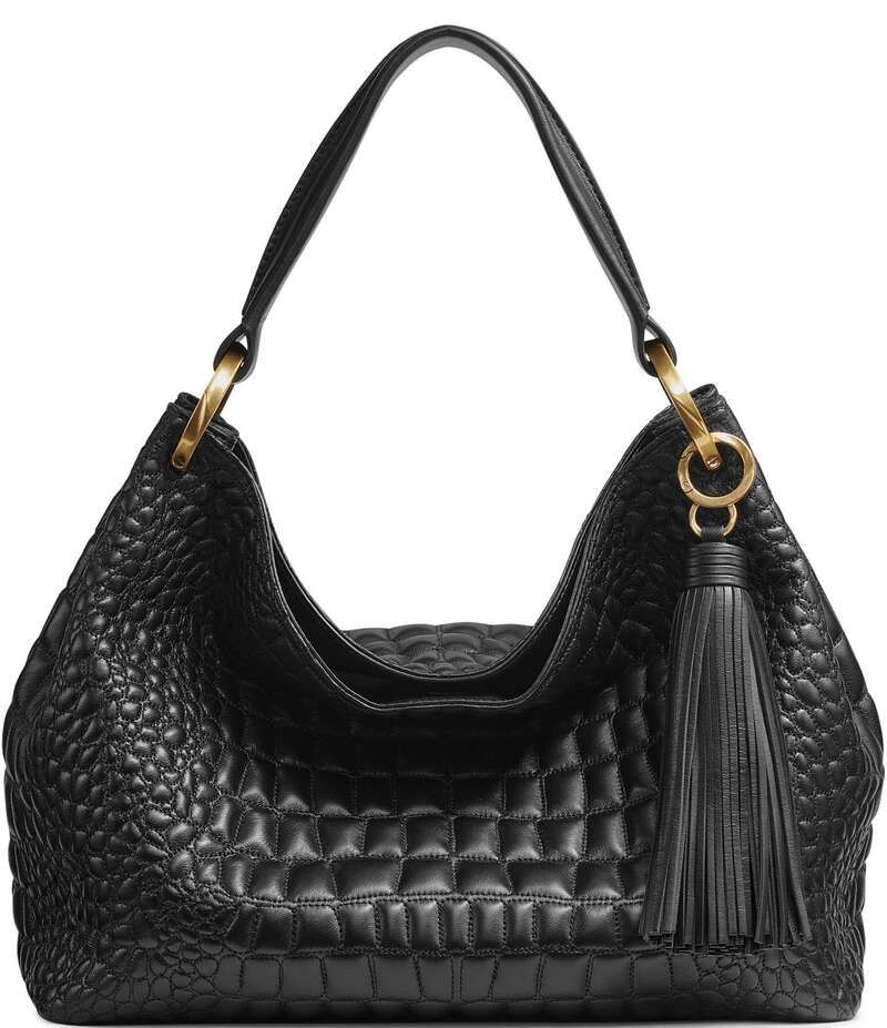 ダナキャラン レディース バッグ ショルダーバッグ キルティング Donna Karan Glenwood Quilted Crocodile Embossed Slouchy Shoulder Ba 60,940円