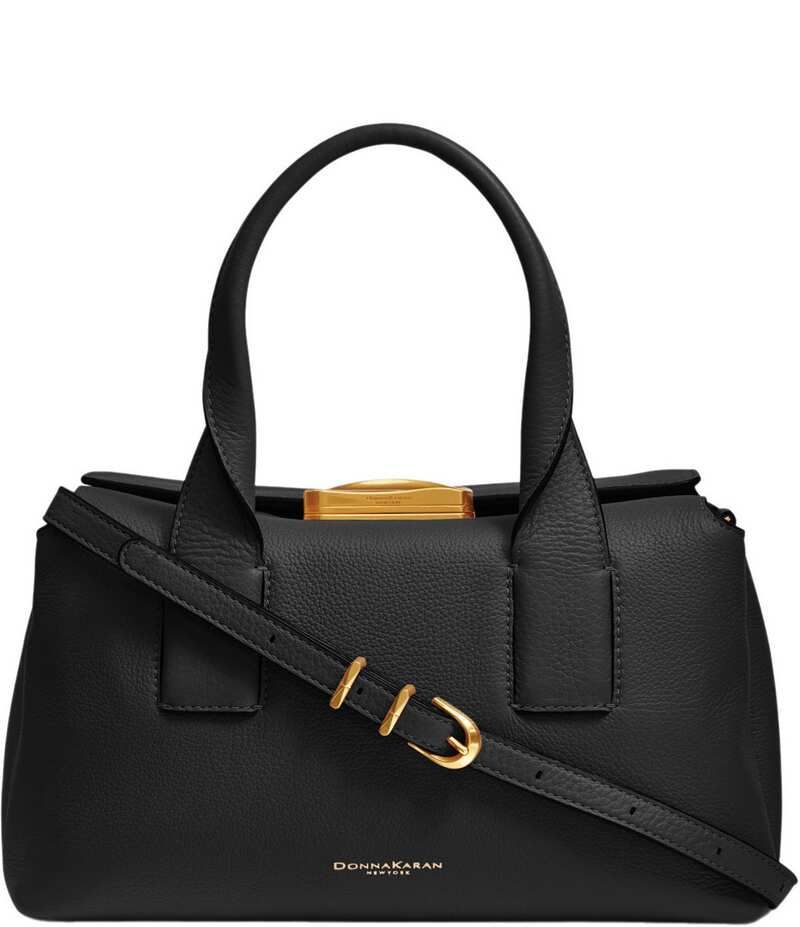 ダナキャラン レディース バッグ ハンドバッグ Donna Karan Amagansett Satchel Bag BlackGold ブラック