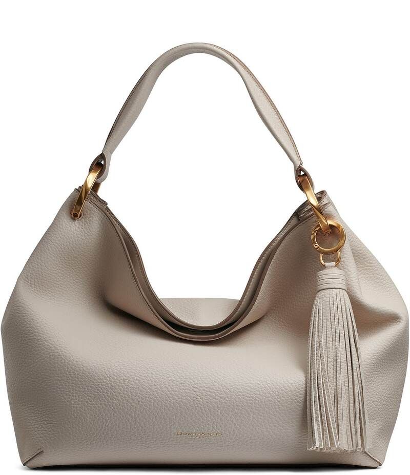 ダナキャラン レディース バッグ ショルダーバッグ Donna Karan Glenwood Tassel Slouchy Shoulder Bag Sand サンド