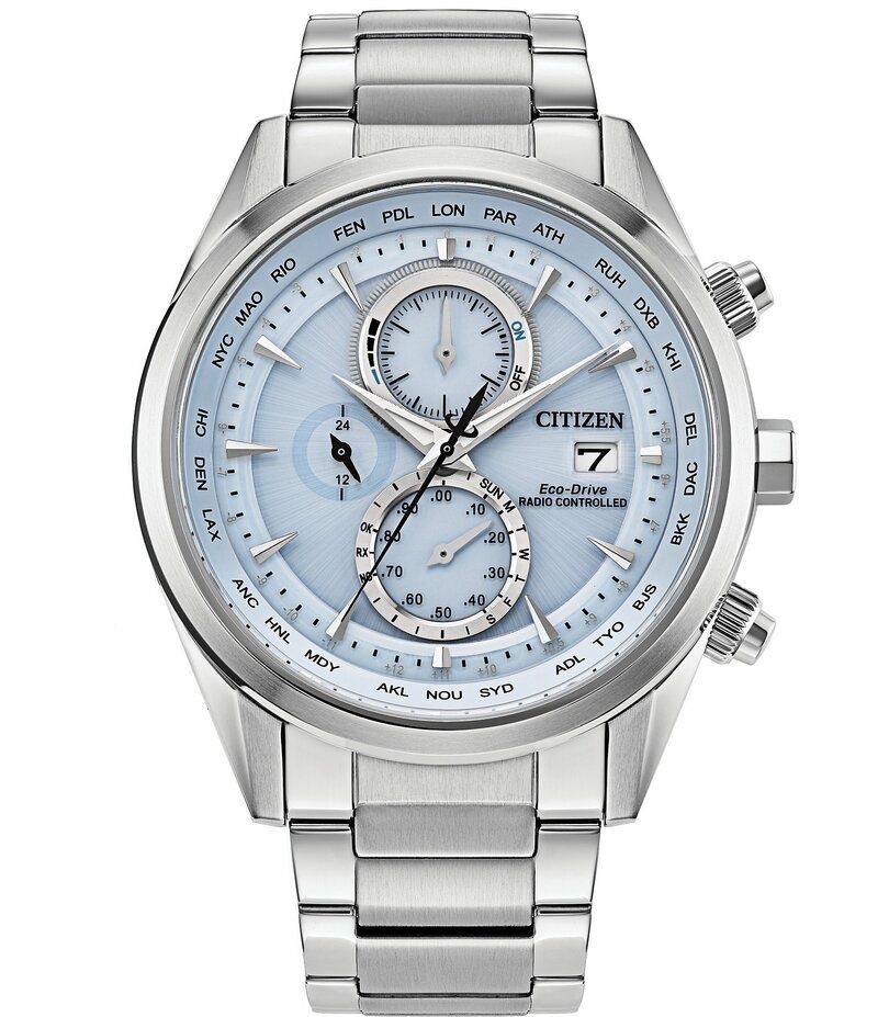 シチズン レディース アクセサリー 腕時計 Tシャツ Citizen Mens Sport Luxury Chronograph Stainless Steel Bracelet Watch Silv