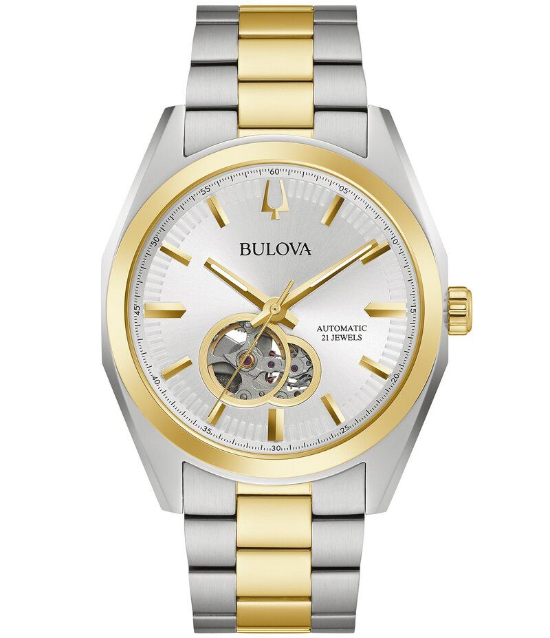 ブロバ レディース アクセサリー 腕時計 Tシャツ Bulova Mens Surveyor Classic Automatic Two Tone Stainless Steel Bracelet W