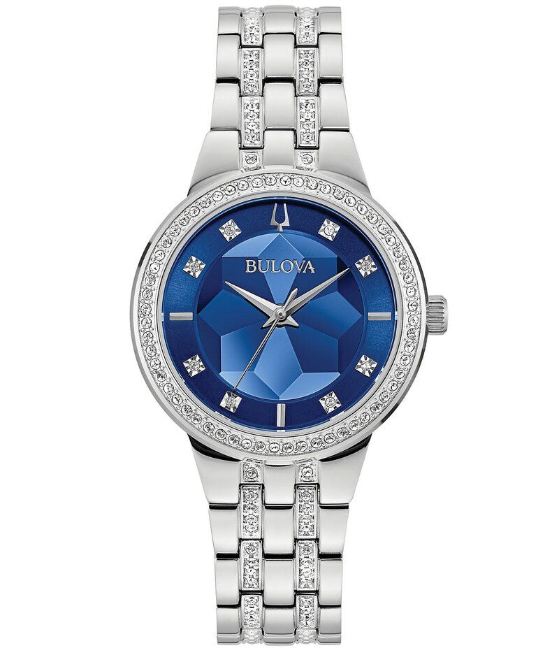 ブロバ レディース アクセサリー 腕時計 Tシャツ Bulova Womens Phantom Crystal Stainless Steel Bracelet Watch Silver シルバー