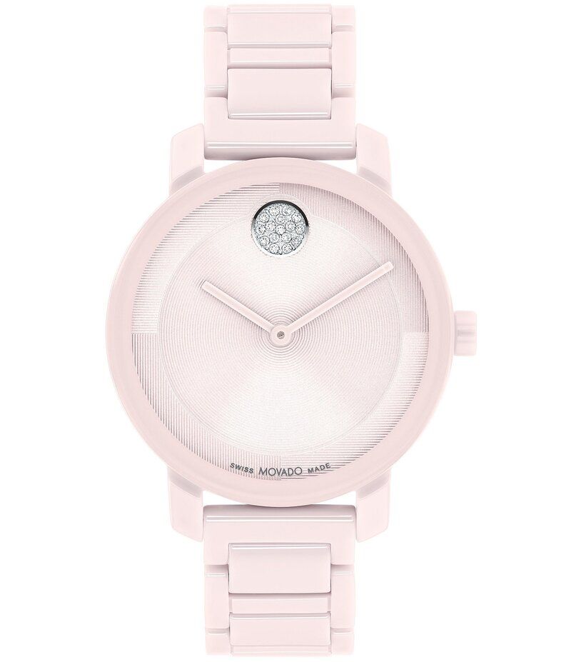 モバド レディース アクセサリー 腕時計 Movado Womens Bold 20 Quartz Analog Pink Ceramic Bracelet Watch Pink ピンク