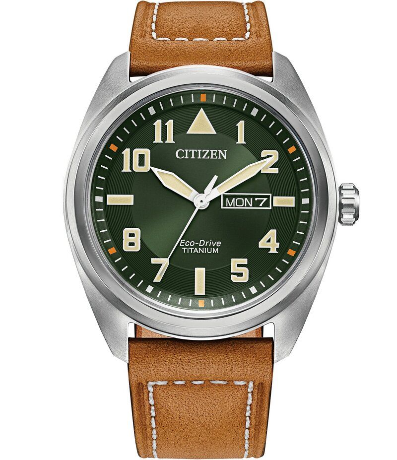 シチズン レディース アクセサリー 腕時計 レザー Citizen Mens Garrison Three Hand Brown Leather Strap Watch Brown ブラウン 57,480円