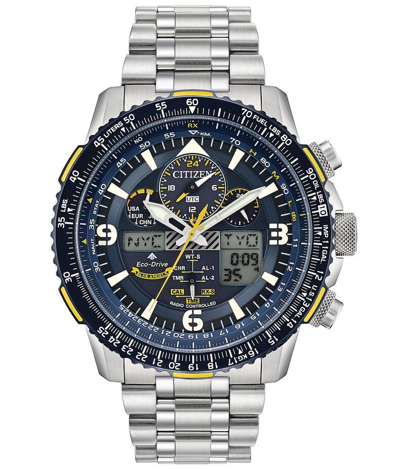 シチズン レディース アクセサリー 腕時計 Tシャツ Citizen Mens Promaster Skyhawk AT Chronograph Stainless Steel Blue Dial B 103,840円