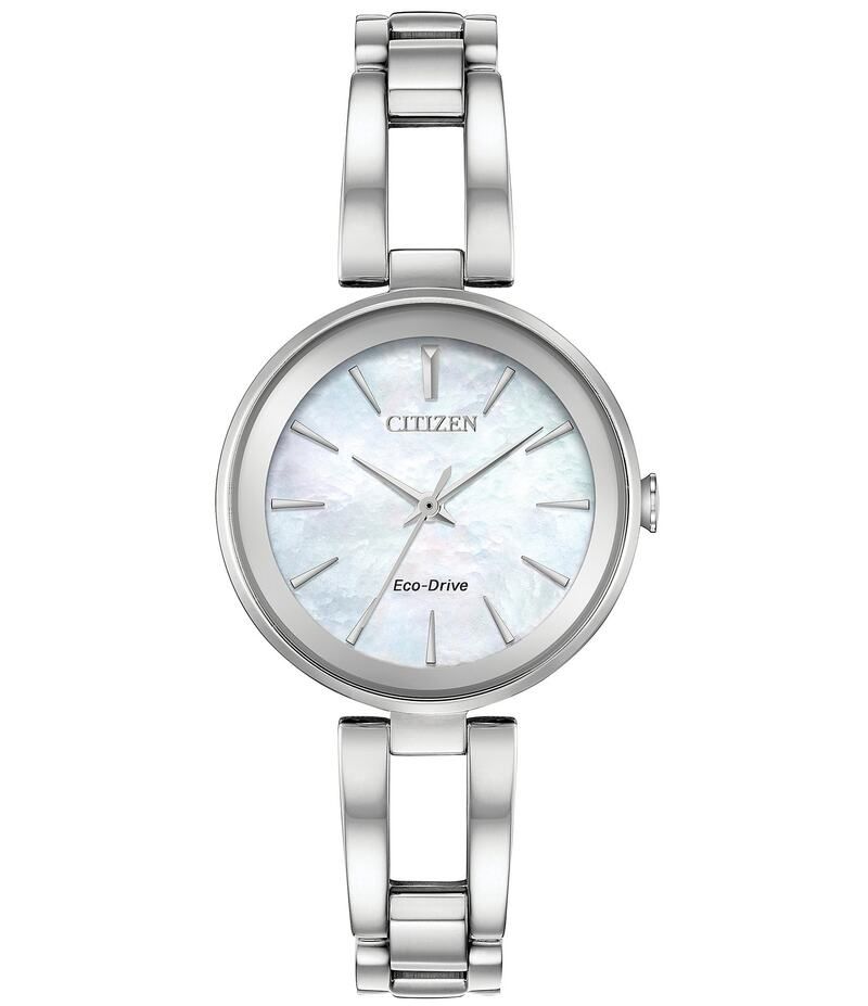 シチズン レディース アクセサリー 腕時計 Tシャツ Citizen Womens Axiom Three Hand Stainless Steel Bracelet Watch Silver シルバ