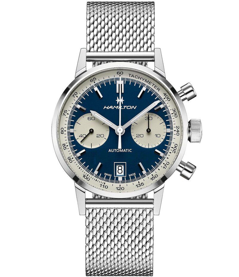 ハミルトン レディース アクセサリー 腕時計 Hamilton American Classic IntraMatic Automatic Chronograph Blue Dial Bracelet