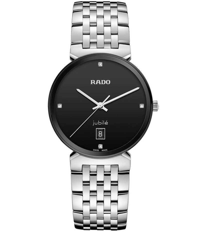ラド レディース アクセサリー 腕時計 Tシャツ RADO Unisex Florence Classic Diamonds Quartz Analog Black Dial Silver Stain