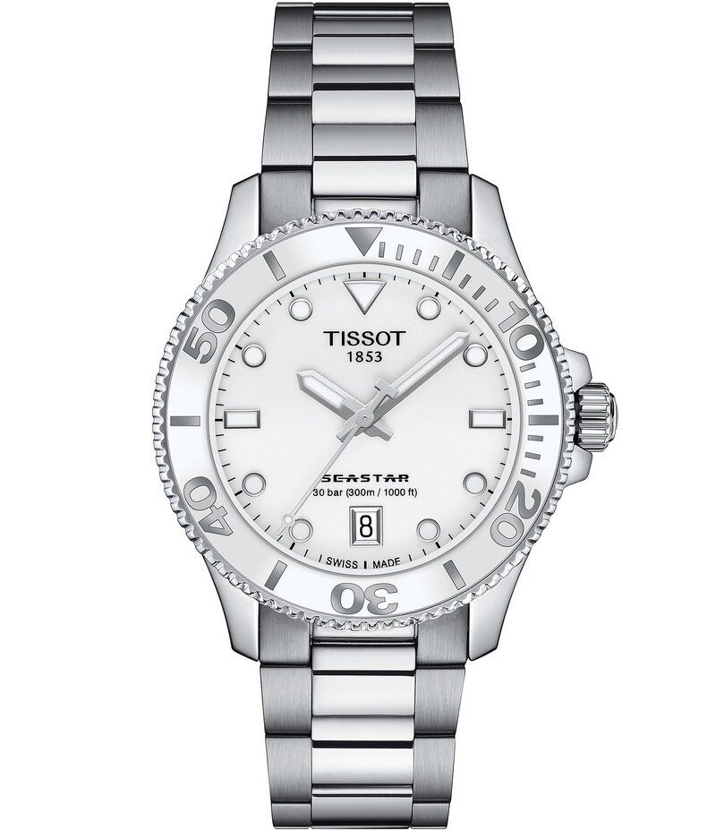 ティソット レディース アクセサリー 腕時計 Tシャツ Tissot Unisex Seastar 1000 Quartz Analog Stainless Steel Silver Bracelet