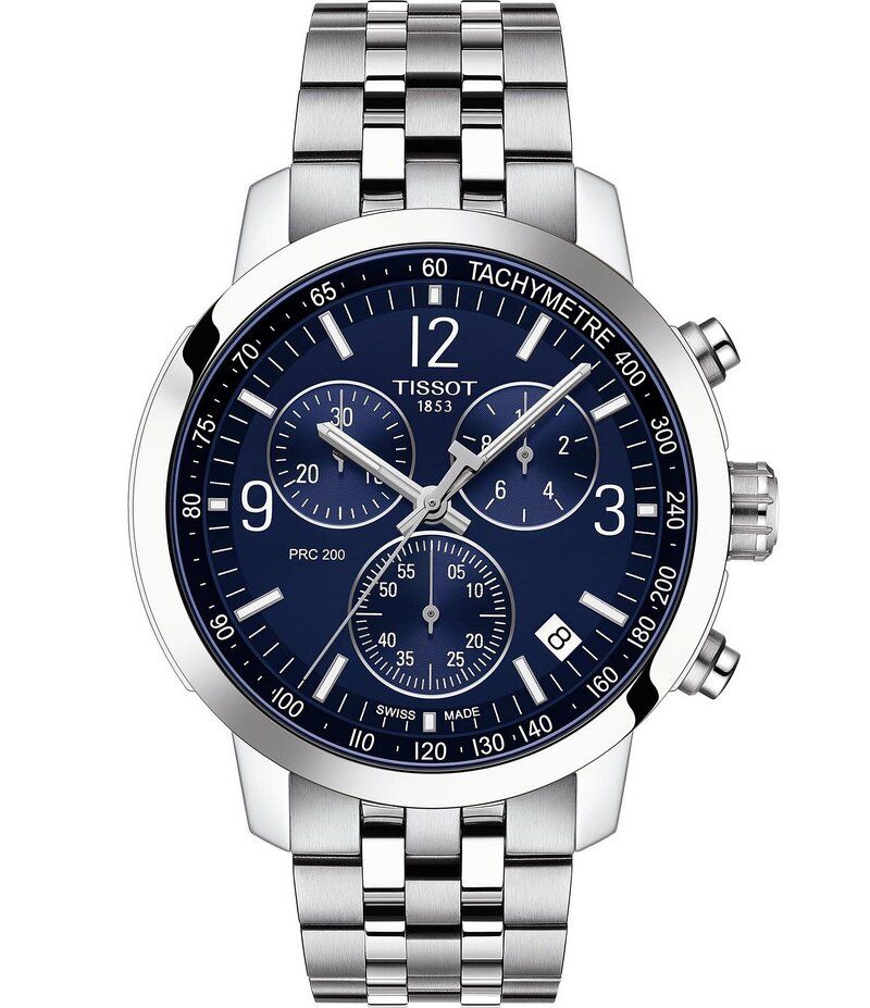 ティソット レディース アクセサリー 腕時計 Tシャツ Tissot PRC 200 Chronograph Stainless Steel Bracelet Watch Silver シルバー