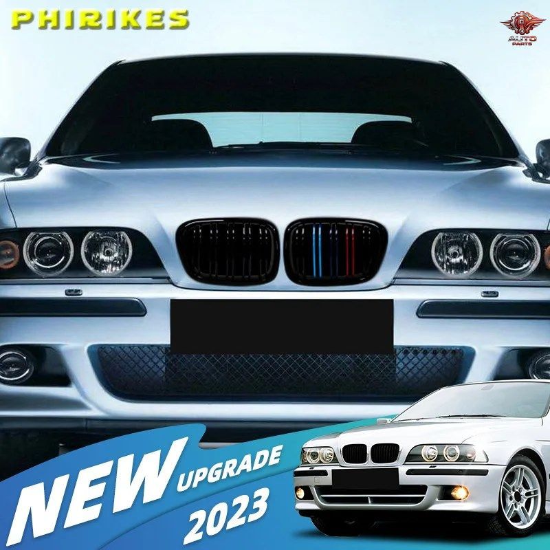 フロントフードキドニーグリル ABS デュアルライン BMW E39 5シリーズ 525 528 530 M5 1997-2003対応