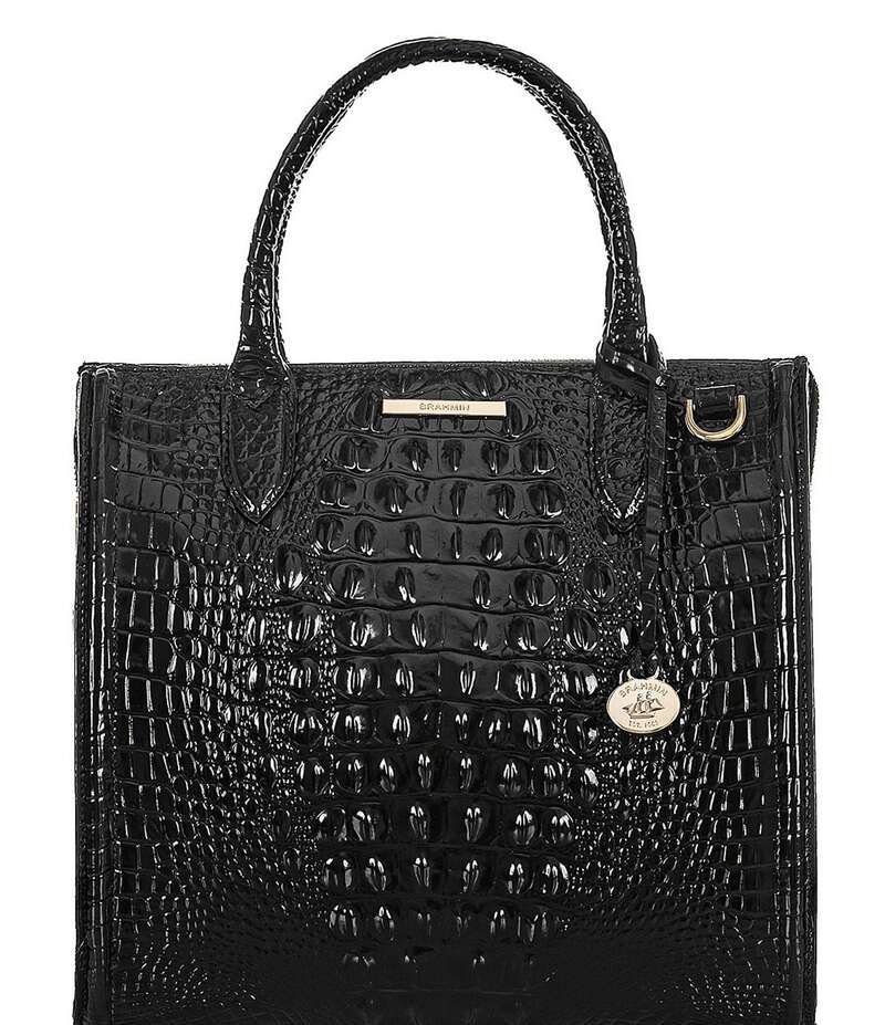 ブランミン レディース バッグ ハンドバッグ BRAHMIN Melbourne Collection Caroline CrocodileEmbossed Satchel Bag Black ブラッ