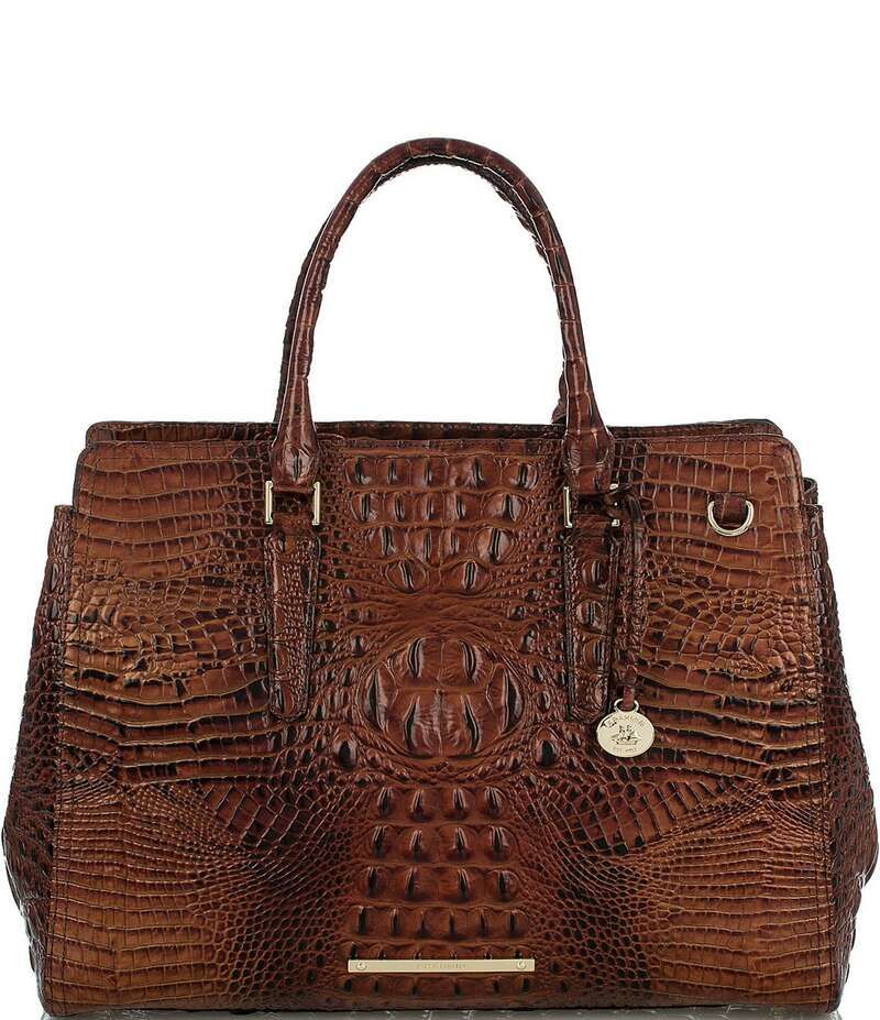 ブランミン レディース バッグ ハンドバッグ レザー BRAHMIN Melbourne Collection Finley Leather CrocodileEmbossed Carryall Sa