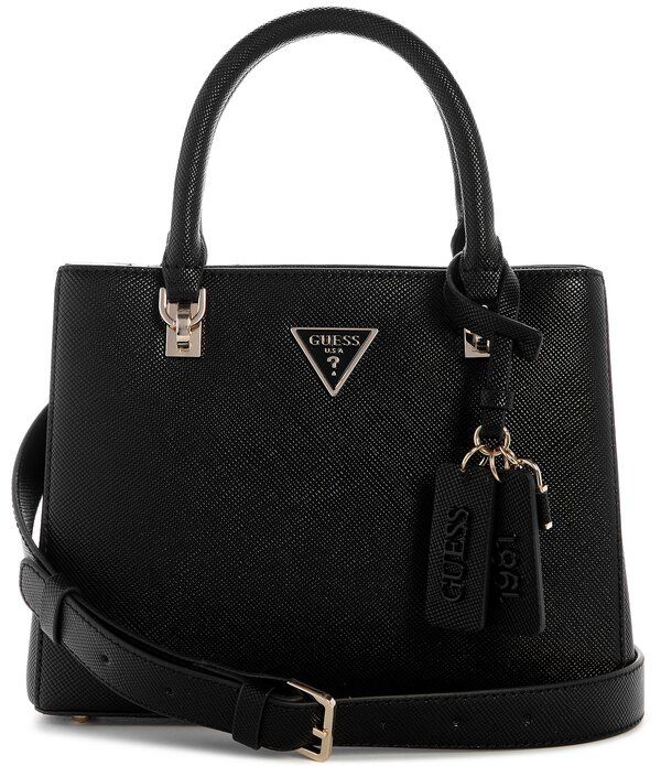 ゲス レディース バッグ Guess Noelle Small Multi Compartment Satchel Bag Black ブラック