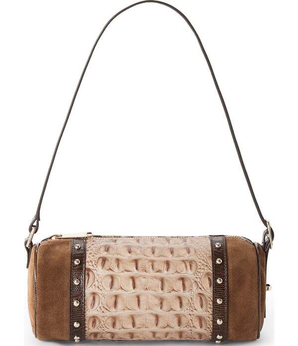 ブランミン レディース バッグ スエード レザー BRAHMIN Taupensemble Billie Suede Leather Studded Shoulder Bag Taupe トープ