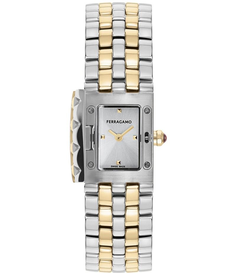 サルヴァトーレ フェラガモ レディース アクセサリー 腕時計 Tシャツ Salvatore Ferragamo Womens Secret Quartz Analog Two Tone Stainle