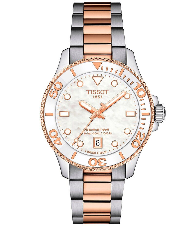 ティソット レディース アクセサリー 腕時計 Tシャツ Tissot Mens Seastar 1000 Quartz Analog Two Tone Stainless Steel Bracelet