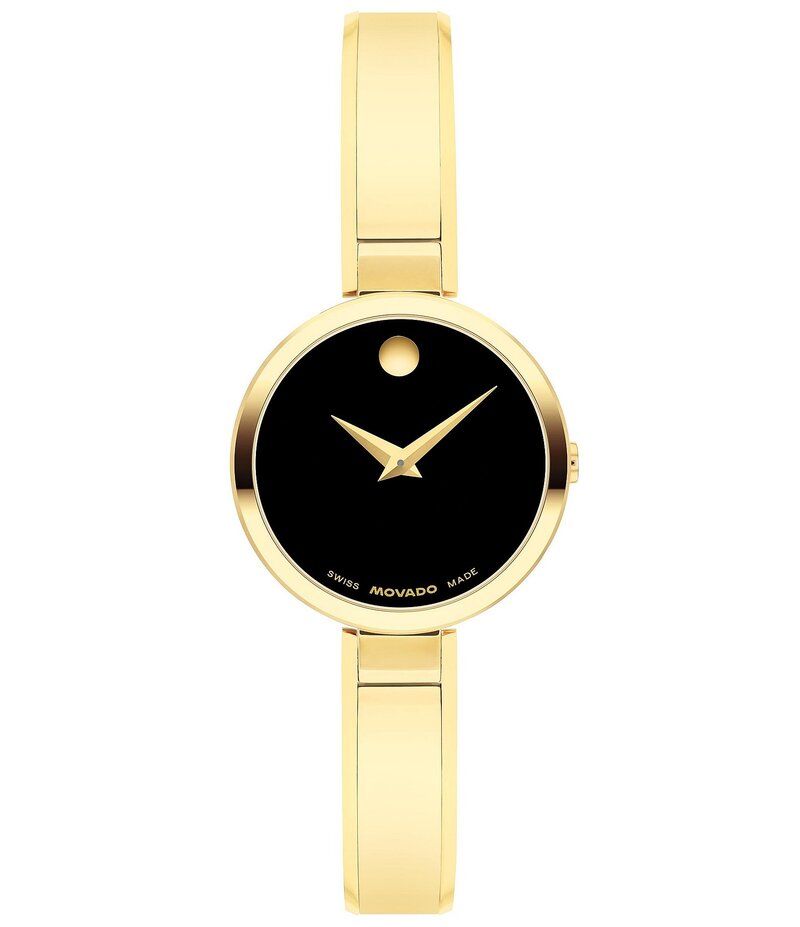 モバド レディース アクセサリー 腕時計 Tシャツ Movado Womens Moda Quartz Analog Gold Tone Stainless Steel Bracelet Watch