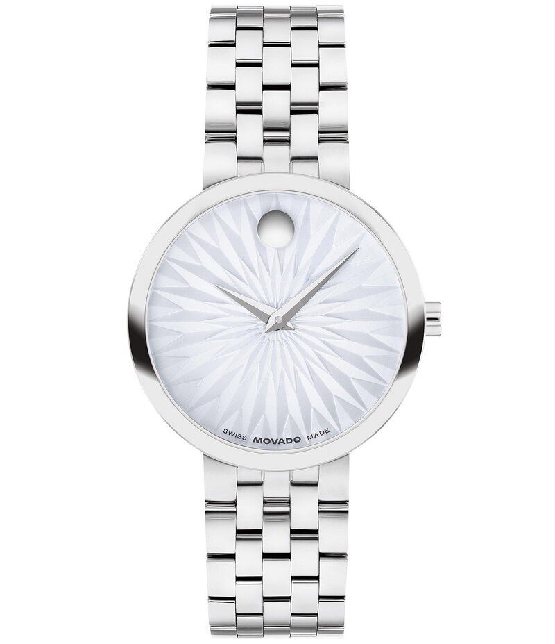 モバド レディース アクセサリー 腕時計 Tシャツ Movado Womens Museum Classic Quartz Analog Stainless Steel Bracelet Watch