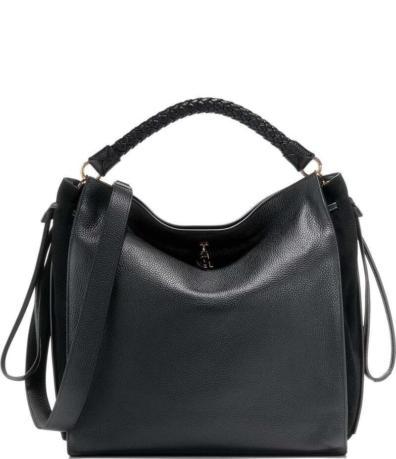 コールハーン レディース バッグ ハンドバッグ Cole Haan Charissa Braided Top Handle Shopper Satchel Bag Black ブラック