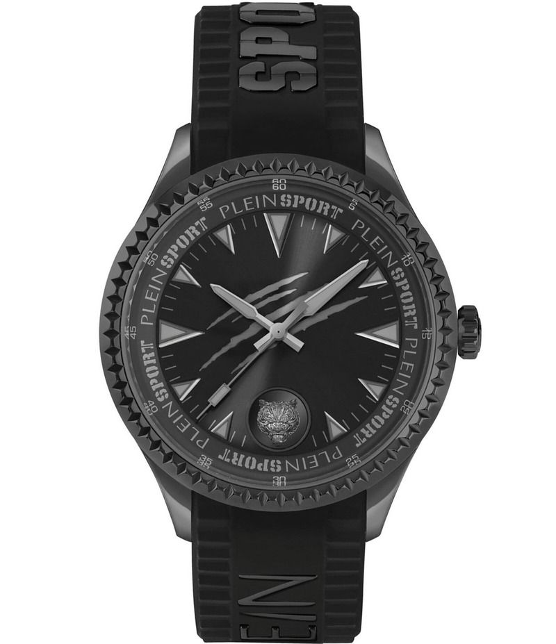 フィリッププレイン レディース アクセサリー 腕時計 Philipp Plein Mens Lineman Analog Silicone Strap 45mm Watch Black ブラック 42,480円