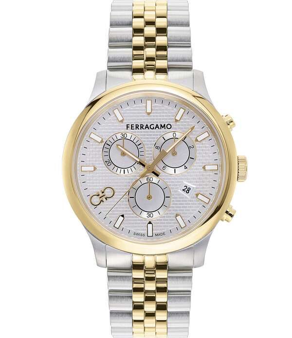 サルヴァトーレ フェラガモ レディース アクセサリー 腕時計 Tシャツ Salvatore Ferragamo Mens Duo Chronograph Two Tone Stainlessteel 227,400円
