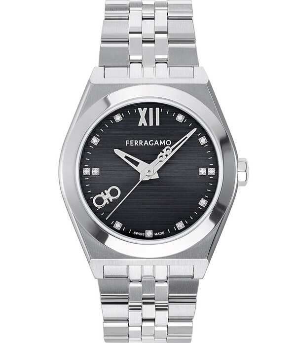 サルヴァトーレ フェラガモ レディース アクセサリー 腕時計 Tシャツ Salvatore Ferragamo Mens New Diamond Quartz Analog Two Tone Stai