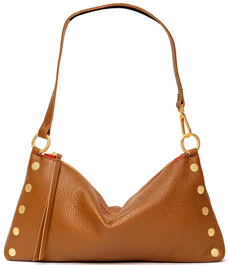 ハミット レディース バッグ Hammitt Kyle Medium Gold Stud Slouch Shoulder Bag Mahogany PebbleBrushed GoldRed Zip