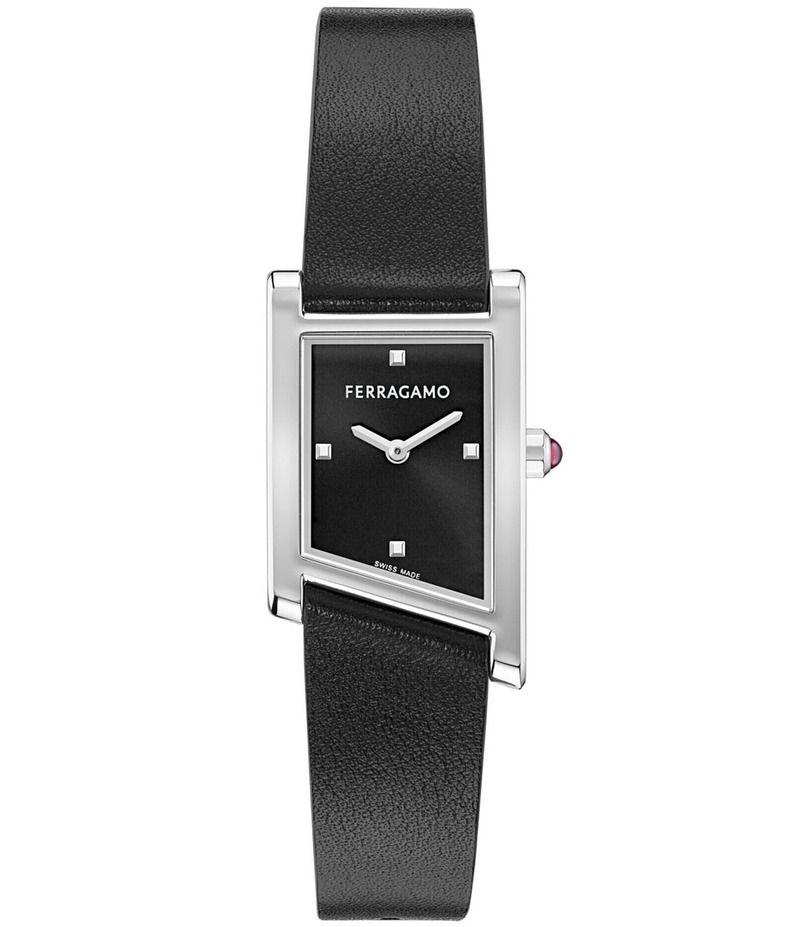 サルヴァトーレ フェラガモ レディース アクセサリー 腕時計 レザー Salvatore Ferragamo Womens Ferragamo Asymetrique Quartz Analog Bl