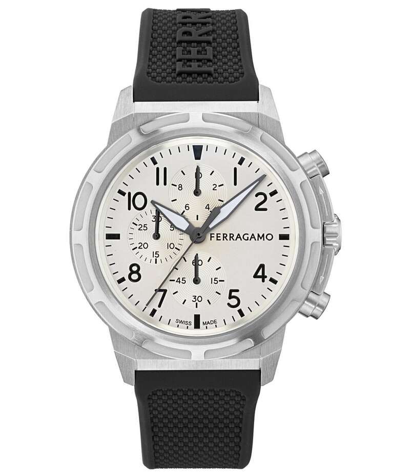 サルヴァトーレ フェラガモ レディース アクセサリー 腕時計 Salvatore Ferragamo Mens Ferragamo Sport Chronograph Black Silicone S 161,400円