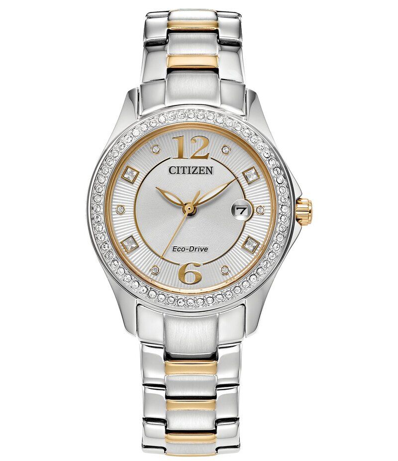 シチズン レディース アクセサリー 腕時計 Tシャツ Citizen Womens Crystal Three Hand Mechanical Automatic Stainless Steel Br