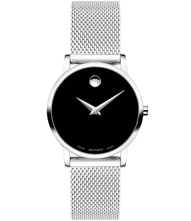 モバド レディース アクセサリー 腕時計 Tシャツ Movado Museum Classic Stainlessteel Black Watch Black ブラック