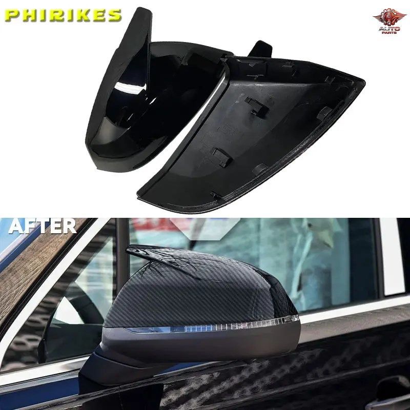 アウディ Q7 2016-2022 Q5L 2018 2019 2020-2022 ABTスタイル カーミラーカバー サイドドアウィングミラーカバーシェル