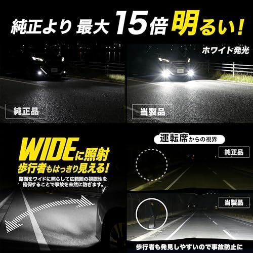 N☆VELENO H8 H11 H16 LED フォグランプ ヘッドライト 14900lm